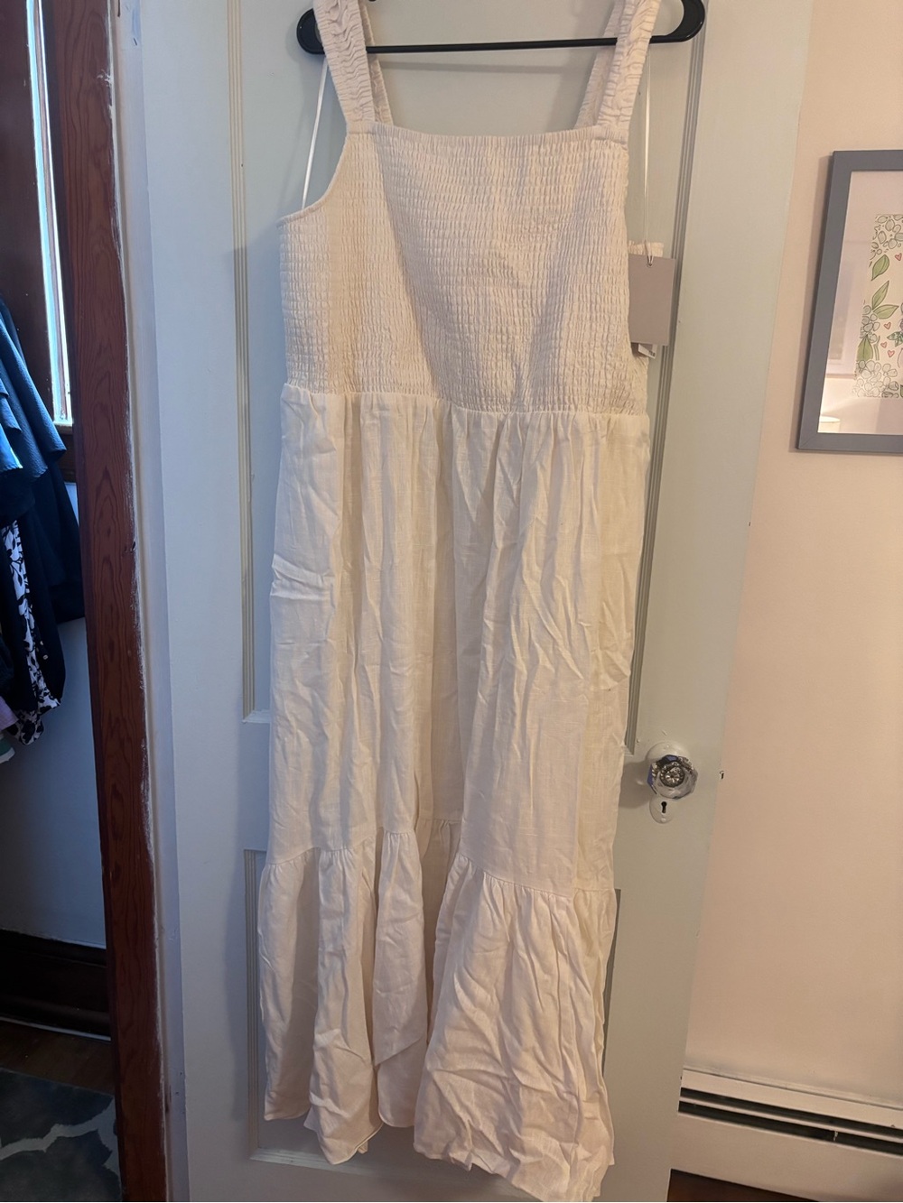 Chelsea28 Cream Smocked Square-Neck Maxi Dress - Picture 3 of 5